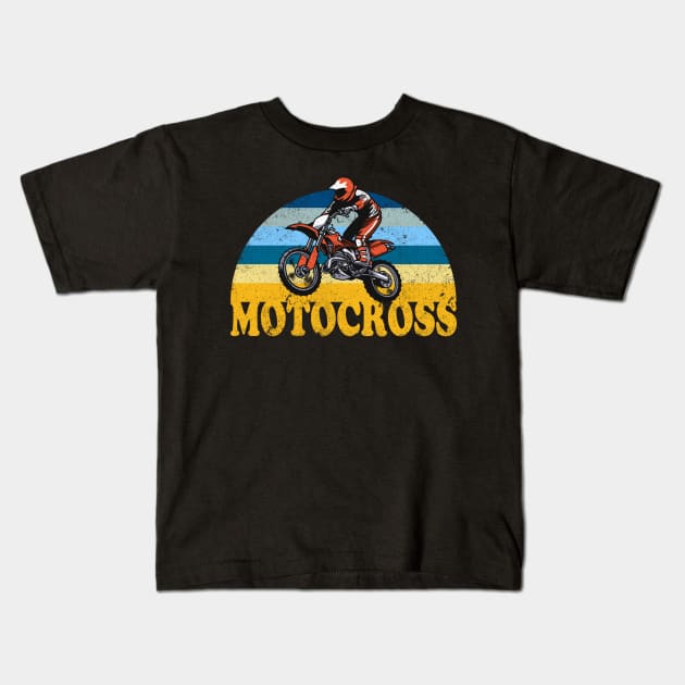 Motocross Racing Biker Kids T-Shirt by Foxxy Merch